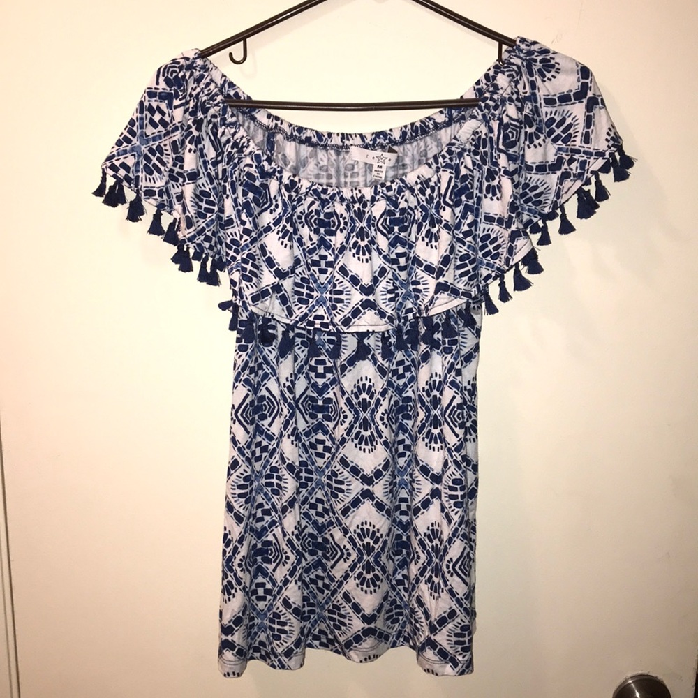 Off shoulder top with ruffle top